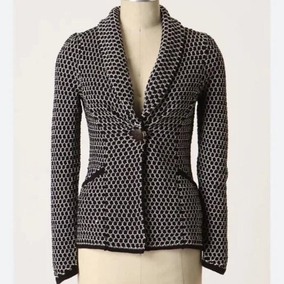 Anthropologie Charlie & Robin Cardigan Sweater S Twee Coastal Grandma 60's Mod - Picture 1 of 7